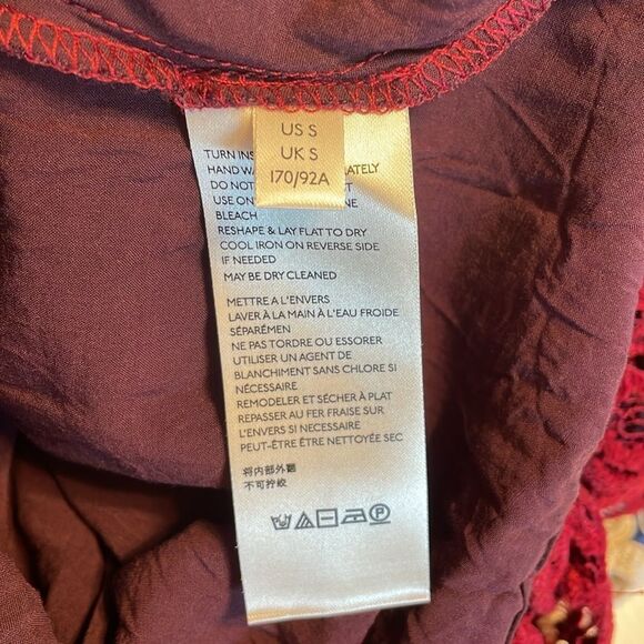 Free People Jenny Trapeze Swing Dress Crochet Lace Red - Picture 6 of 11